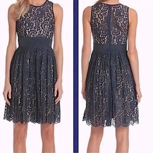 Eliza J royal collection romantic goth Y2K sleeveless formal navy lace Dress 14